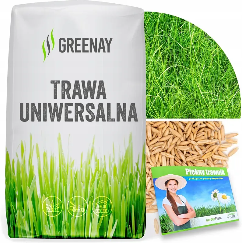 Greenay Trawa Uniwersalna Nasiona Trawy Samozagęszczająca Odporna Na Deptanie 50Kg