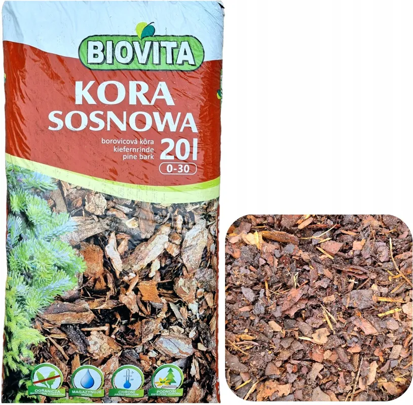 Kora Sosnowa Mielona Kompostowana Drobna 20L