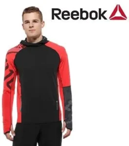 BLUZA REEBOK Z81745 TRENINGOWA XS CZARNO-CZERWONA