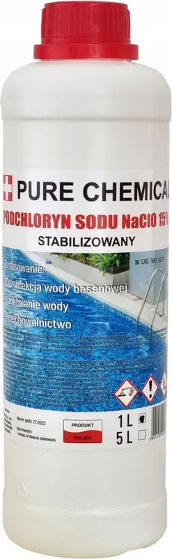 Podchloryn Sodu 15% Chlor W Płynie Do Basenu 1L