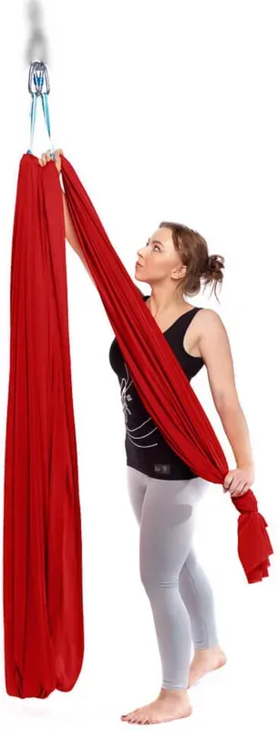 Zestaw Hamak Do Akrobatyki I Tańca Dla Dzieci Ze Zmianą Wysokości Czerwone